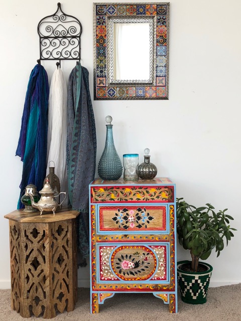 Bohemian Bedside Table: 1 - furniture - lighting - decor