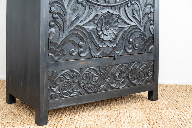 mandala carved bedroom furniture chest