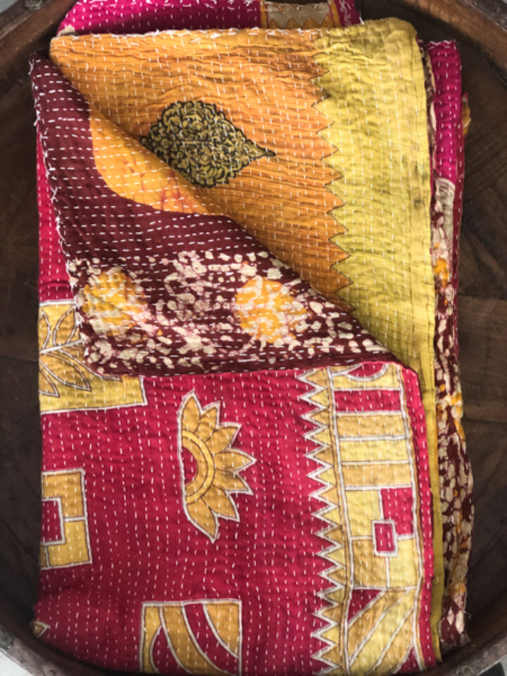 Vintage Kantha Quilt 157 furniture lighting decor